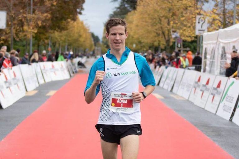 Guillaume Adam finishing the Lausanne Marathon