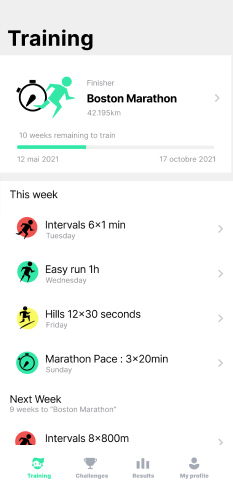 RunMotion Coach user guide experienced runners - Personalized training plan