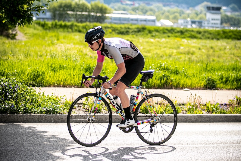 Athlete following a 12-week sprint triathlon training plan for swim bike run race readiness.