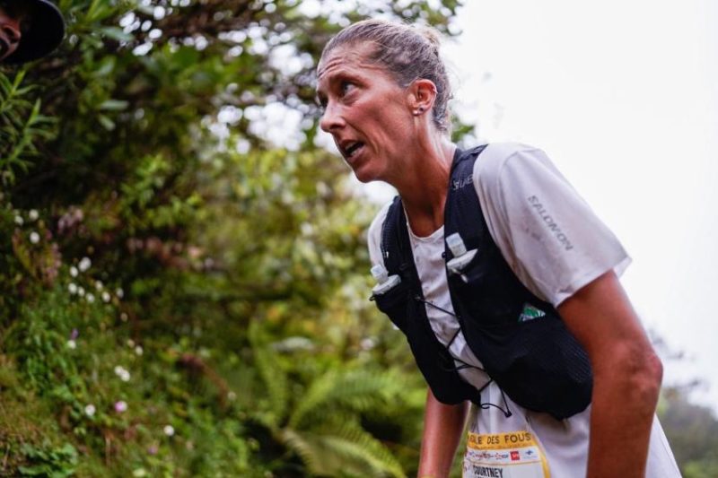 Courtney Dauwalter training on an ultra trail run, showcasing mindset, endurance, and race preparation.