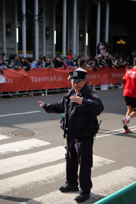 Runner at NYC Marathon 2023 race day, featured in RunMotion Coach best photo collection.