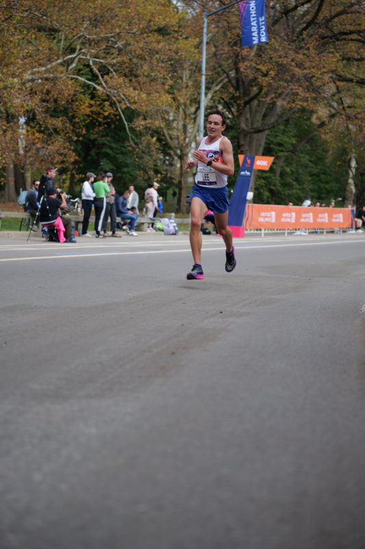 Race-day photos from NYC Marathon 2023 showing runners on course in New York City.