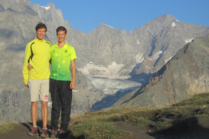 Trail runner choosing essential gear for the Tour du Mont Blanc TMB route.