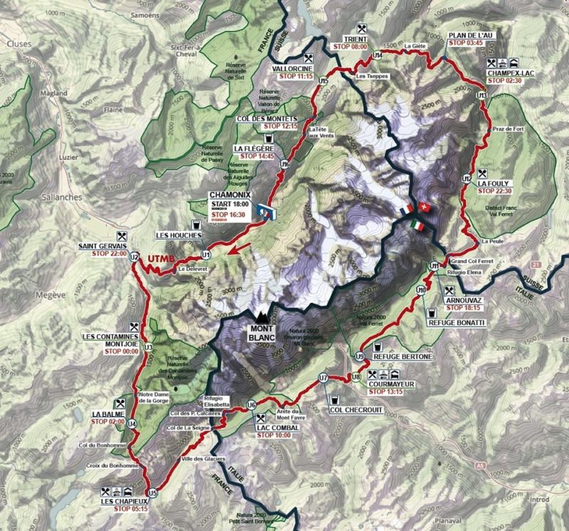 Runner tackling UTMB Mont-Blanc ultra trail race, illustrating tough mountain endurance and training focus.