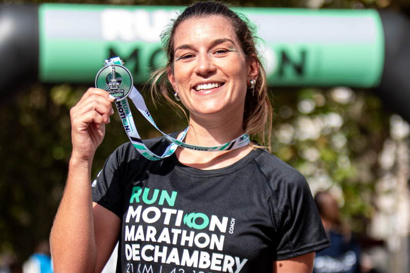 Runner following a 12-week half marathon training plan to achieve a 2 hour 30 minute finish