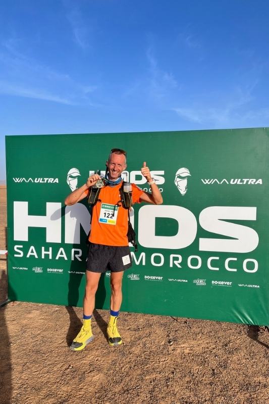 Trail runner Vincent conquers the Sahara during the Marathon des Sables endurance race challenge.