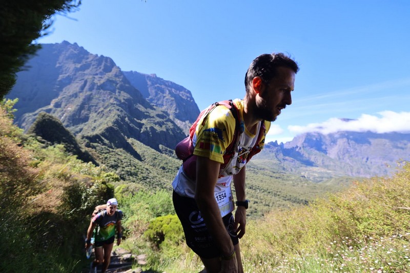 Trail runner training for Diagonale des Fous, the demanding Grand Raid ultramarathon on Reunion Island