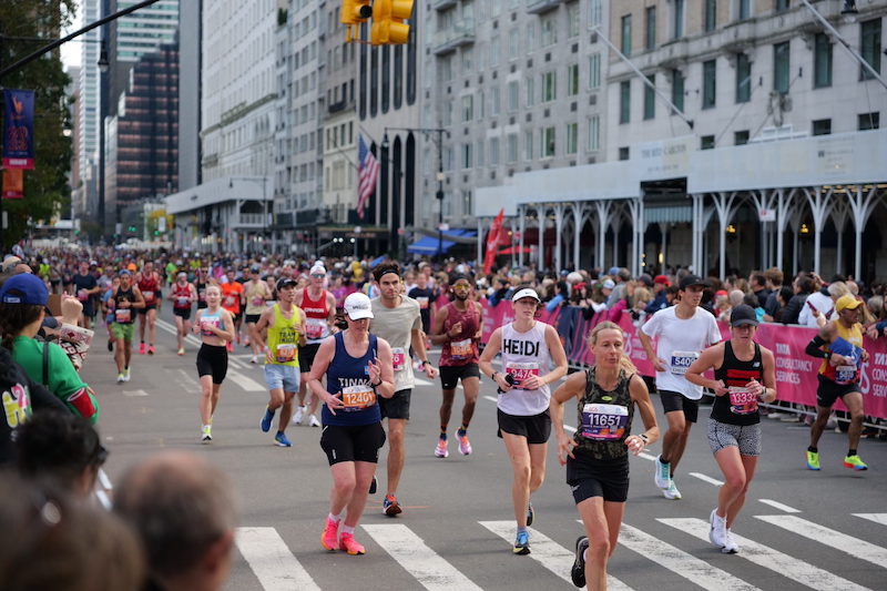 Runner following a 4-hour marathon training plan to achieve a sub-4-hour marathon finish
